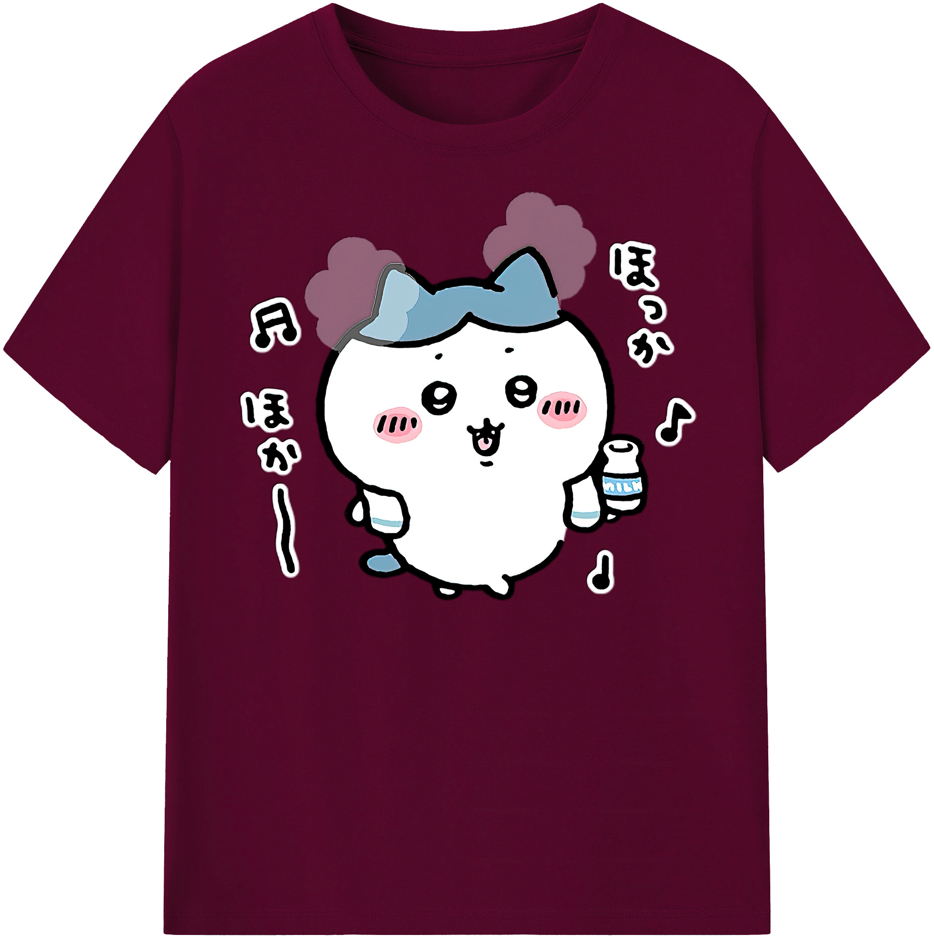 （画像用） ちいかわ ハチワレ Chii-kawa hachiware レディースカジュアルプリントTシャツ（綿100％）